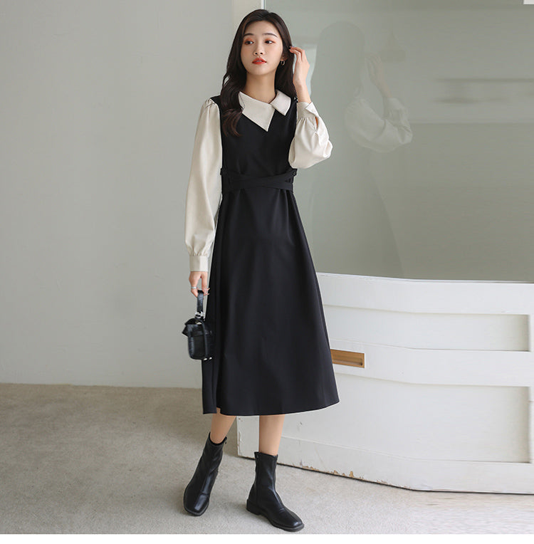 Theoneshopsレディース ファッション フェミニン フェイクレイヤード 洋服 通販 気質 韓国 ワンピース