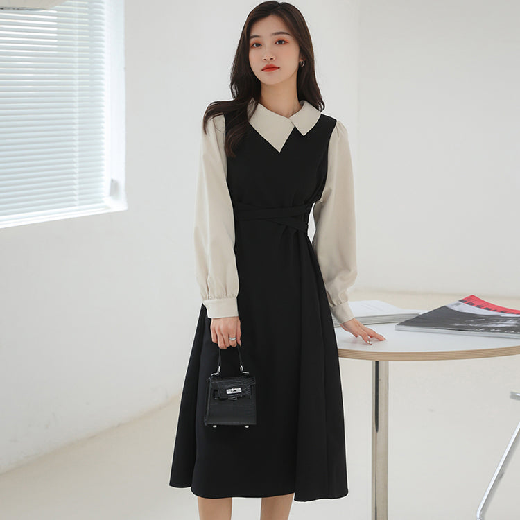 Theoneshopsレディース ファッション フェミニン フェイクレイヤード 洋服 通販 気質 韓国 ワンピース