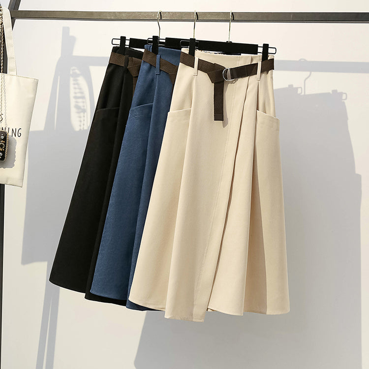 Theoneshopsレディース ファッション ハイウエストカジュアル  レトロ 気質 3色選択 スカート