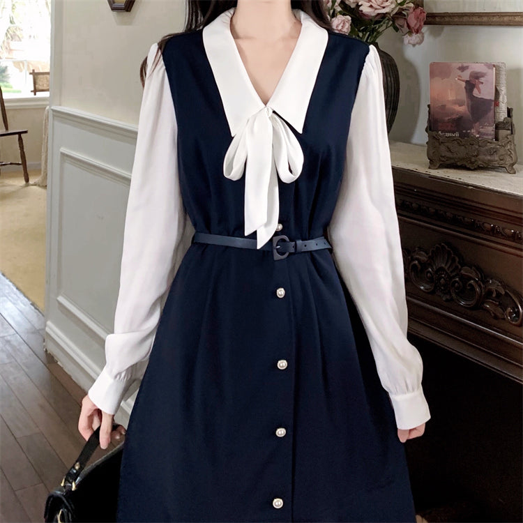 Theoneshopsレディース ファッション フェミニン フェイクレイヤード 洋服 通販 スウェット 韓国 ワンピース