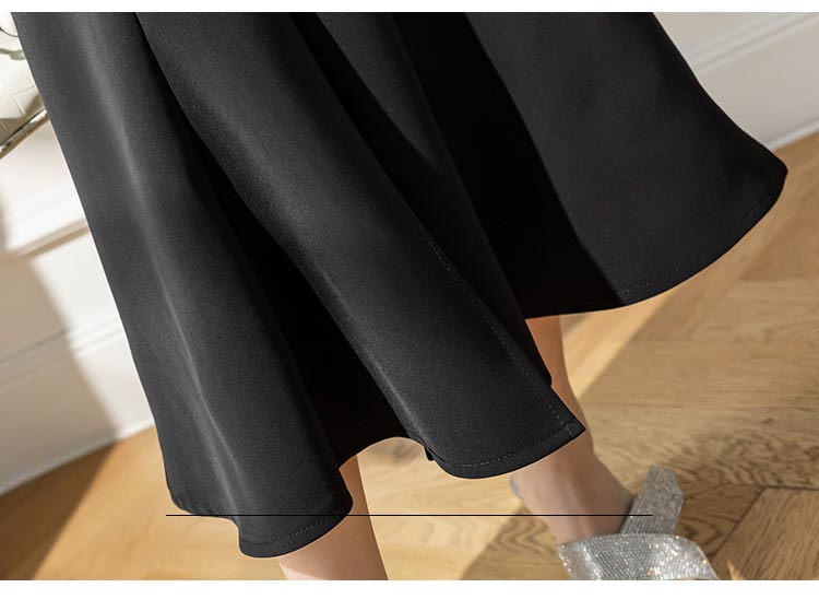 Theoneshopsレディース ファッション ハイウエスト エレガント オシャレ レトロ 気質 黒 アプリコット 通勤/OL スカート
