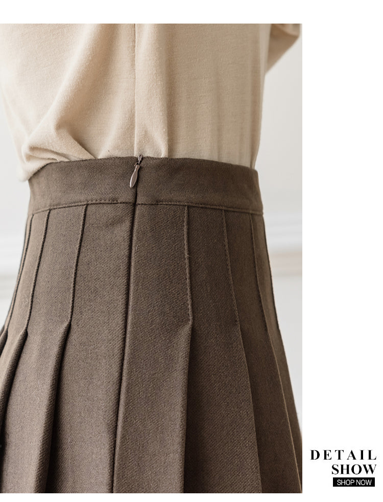 Theoneshopsファッション レディース レトロ 4色選択可 aライン 学園風 フェミニン 韓国 Aライン 秋冬 ウール sale スカート
