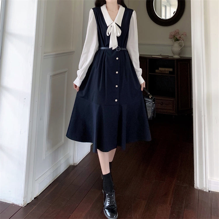 Theoneshopsレディース ファッション フェミニン フェイクレイヤード 洋服 通販 スウェット 韓国 ワンピース