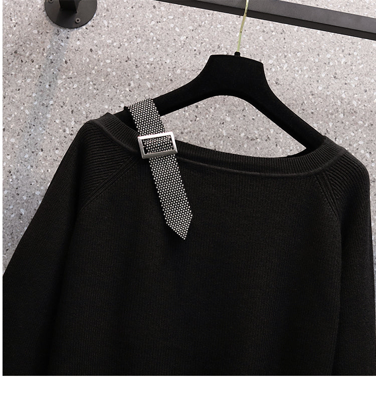 Theoneshopsレディース ファッション 気質 切り替え セットアップ ニット セーター セットアップ OL,通勤 綺麗め2セット