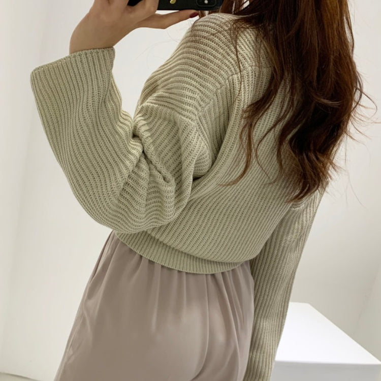 Theoneshopsファッション 洋服 可愛い服 レトロ 気質 Vネック スウェット 韓国ファッション ニット セーター