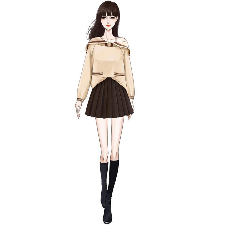 Theoneshopsレディース ファッション オシャレ スウェット セーター+スカート セットアップ