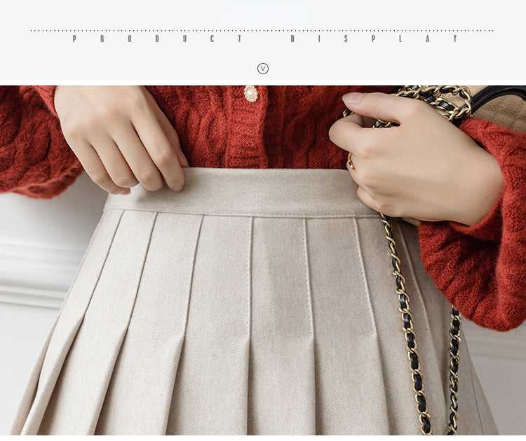 Theoneshopsファッション レディース レトロ 4色選択可 aライン 学園風 フェミニン 韓国 Aライン 秋冬 ウール sale スカート